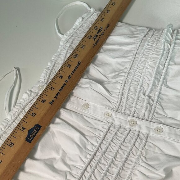 Madewell White Smocked Button-Down Peplum Top Small 100% Cotton Tank READ - Picture 4 of 15